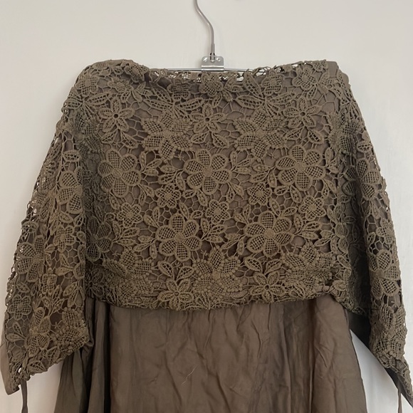 Matilda Jane Ambitious You Olive Green Cargo Utility Crochet Lace Vest - Picture 5 of 5